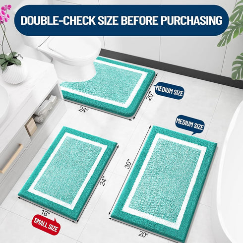 OLANLY Bathroom Rugs 24x16 - Extra Soft Absorbent Microfiber Bath Mat, Non-Slip, Machine Washable, Quick Dry Shaggy