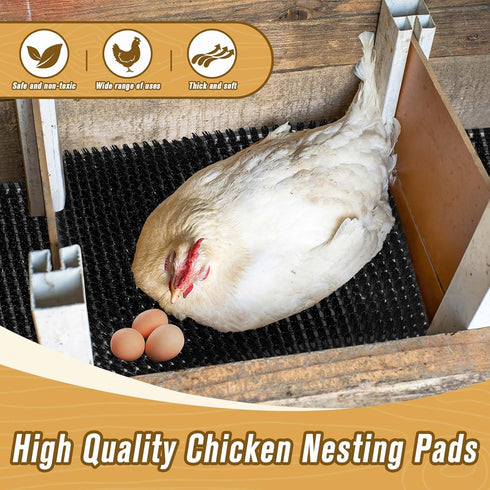 GDHSWJ 6 Pack 12"x13" Chicken Nesting Pads, Washable Nesting Pads for Chicken Coop, Nesting Box Pads, Chicken Bedding