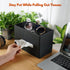 Rectangular Leather Tissue Box Cover with Storage Tray, Black Facial Tissue Holder for Bathroom, Office, Night Stand