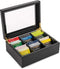 Break Tradition Wooden Tea Organizer For Tea Bags - 6 Compartments, Clear