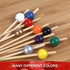 BambooMN Decorative Ball End Cocktail Picks, 4.7" Black, 100 pcs for Events and Parties