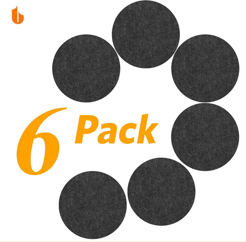 Urbanstrive 6 PCS Absorbent Felt Coasters - 4 Inch Round Coasters for Drinks, Bar Home (Black)