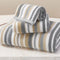 Cotton Towels Set of 3, 3PC Striped Towels - 100% Cotton &