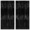 KatchOn XtraLarge Black Streamers | 3.2x8 Feet, Pack of 2 for Black Party Decorations, Tinsel Backdrop
