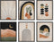 HAUS AND HUES Boho Prints Neutral Wall Art, Set of 6 Mid Century Modern Aesthetic Prints for Wall Decor, 8x10 UNFRAMED