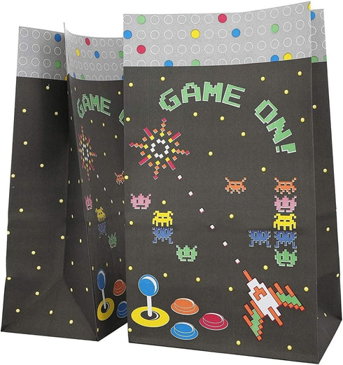 BLUE PANDA 36 Pack Video Game Goodie Bags for Retro Arcade Party Favors, Treats, Gamer Gifts (5x9x3 in)