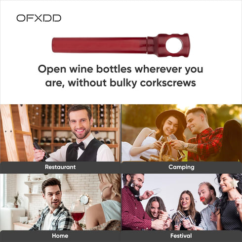 Vertical Pocket Size Corkscrew Wine Bottle Opener - Pack of 3 Portable Travel Corkscrews