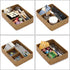 BTSKY Desk Drawer Organizer Tray, Handwoven Seagrass Storage Basket with 4 Divided Sections for Coffee