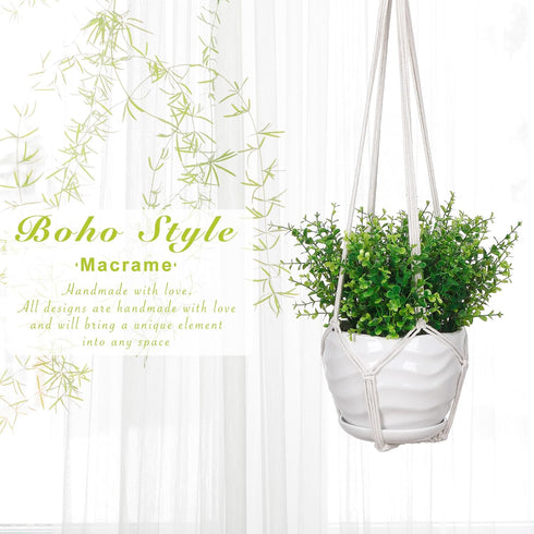 3 Pack 3 35"/29"/23" YIBOT Macrame Plant Hanger Indoor Hanging Planter for Plants Holder with Hooks, Size No Tassels
