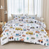 WINLIFE Construction Twin Comforter Set for Boys 3-Piece Teen Kids Bedding Reversible