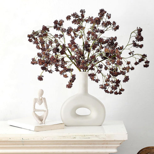 Thiccywoov 3 (16 Inch) Pcs Plum Faux Berry Stems Artificial Dusty Sedum Berry Stems Picks Branches Faux Spray for DIY