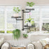 3-Tier OVICAR Rotating Window Plant Shelves - Indoor Wall Plant Stand Floral Metal Window Shelf Holder for Multiple