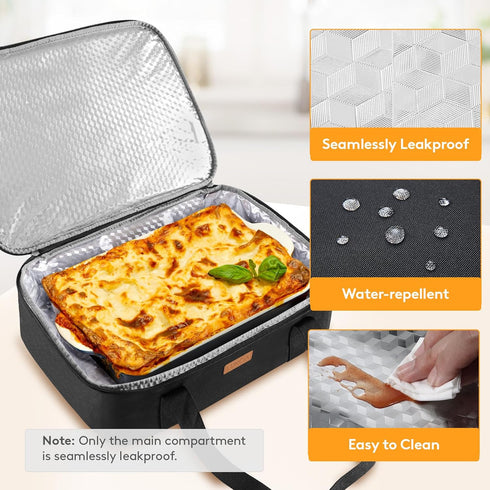 Insulated Casserole Carrier for Hot or Cold Food, Lasagna Tote for Potluck Parties, Fits 9"×13" Baking Dish
