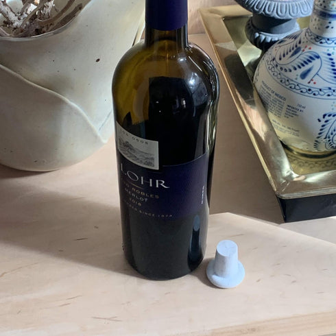 Outset B320 Silicone Wine Bottle Stoppers, White Marble, Small Size