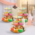 8 Packs 3 Patelai Tier Crystal Acrylic Clear Cake Stand with Gold Round Holder Acrylic Cupcake Stand Holder for Home