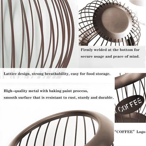 Large Capacity K Cup Holder, Coffee Pod Organizer for Counter, Metal Storage for Coffee Station (Brown)