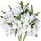 Alstroemeria Artificial Flowers, 18 Long Stems Faux Bouquet Silk Petals for Wedding Decoration, 4pcs (White)