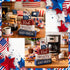 4 4th 250th CroBlissful Pcs of July Decorations Patriotic Memorial Day Tabletop Decoration Red White Blue Table