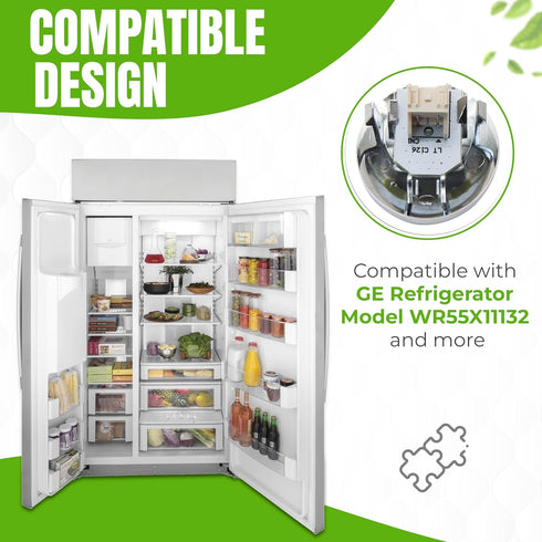 Compatible LED Light Bulb for GE Refrigerator, WR55X11132 WR55X25754, Chrome Color Cover Light Kit