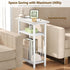 25.2" HET004WT1 Heybly Small Narrow Side Table for Small Space, Thin Bedside Table with Storage Basket, Skinny End