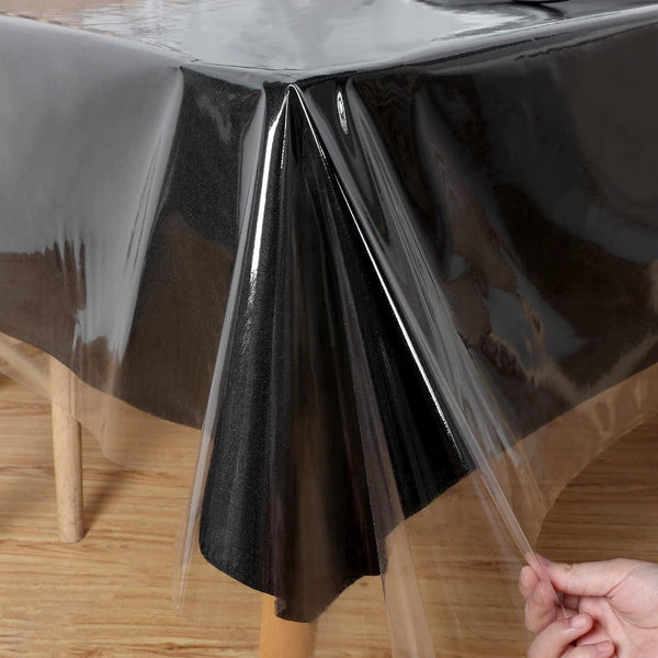 Obstal Clear Plastic Tablecloth 60 x 60 Inch, 100% Waterproof Oil-Proof Vinyl PVC Table Cloth for Dining Table, Indoor