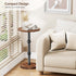 Drink Table, Small Round Side Table for Small Spaces, Modern Accent Round End Tables with Metal Leg, Thickened Wood