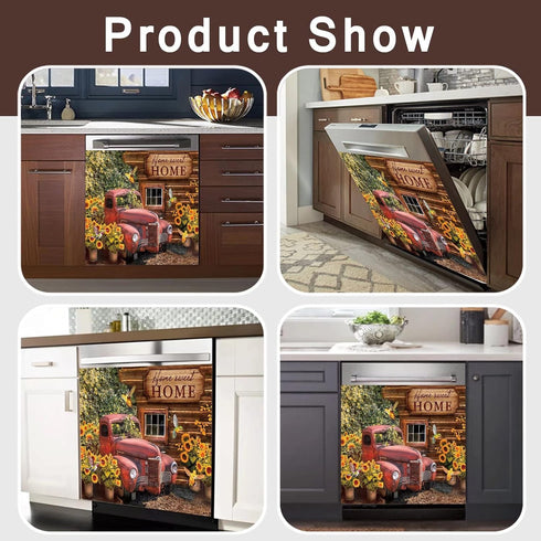 Home Sweet Home Dishwasher Magnet Door Cover - Farm Sunflower Decorative, Hummingbird Fridge Magnetic Panel