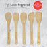 PrintSupremacy Custom Engraved Bamboo Cooking Spoons Set, Non-Stick Wooden Kitchen Gadget, 5 Pieces for Baking Gift