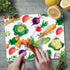 CounterArt Delicious Veggies 3mm Heat Tolerant Tempered Glass Cutting Board 10” x 8”, Dishwasher Safe, Manufactured in