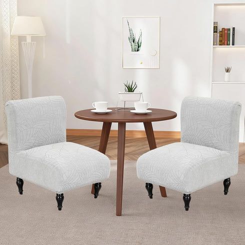 Armless Armless 1PC) Accent Chair Cover Stretch Leaf Jacquard Chair Covers for Living Room Slipper Chair Slipcover