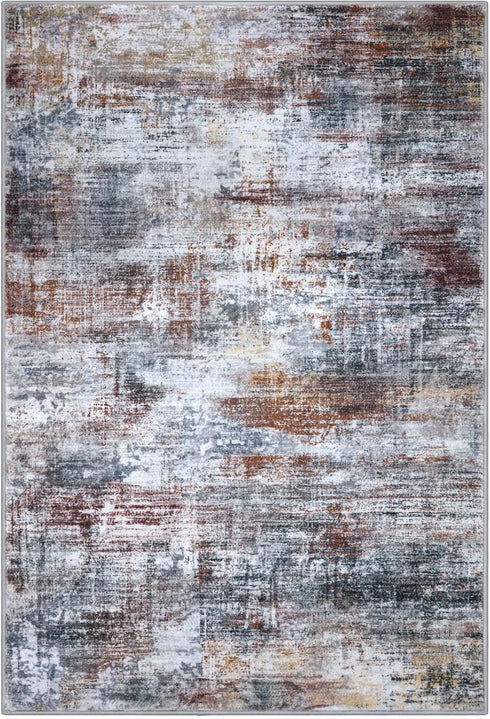 IOHOUZE Small Abstract Area Rug 2x3 Ft, Washable Door Mat with Rubber Backing, Soft Non Slip Rug for Kitchen