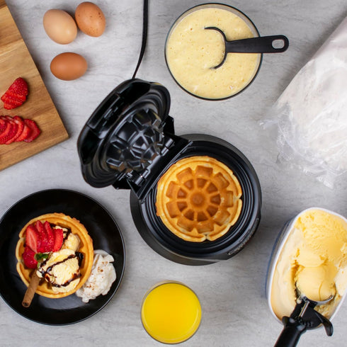 Presto Belgian Waffle Bowl Maker - Black, 9.3 x 8.25 x 5.25 inches