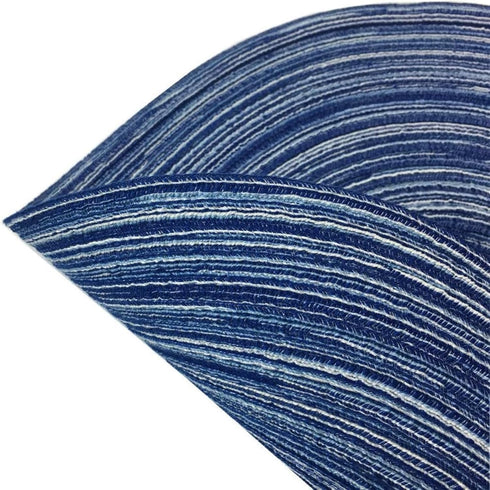 WAZAIGUR Red-A Placemats, Round Dining Table Mats Set of 4, Woven Heat Resistant Non-Slip, 14 inch, Blue