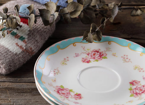 Sets Set 03) Jusalpha Fine China Tea Vintage Rose Flower Series Coffee Cup-Teacup Saucer Spoon with Teapot Warmer