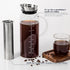 Aquach Cold Brew Coffee Iced Tea Maker & Fruit Pitcher, Large Capacity 51 Ounces with Glass Carafe and Steel Infuser