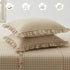 2 20x36 Inch, KKJIAF Pcs Plaid Ruffle Pillow Case King Size, Ruffled Gingham Cotton Pillowcases Linen Feel Plaid Bed