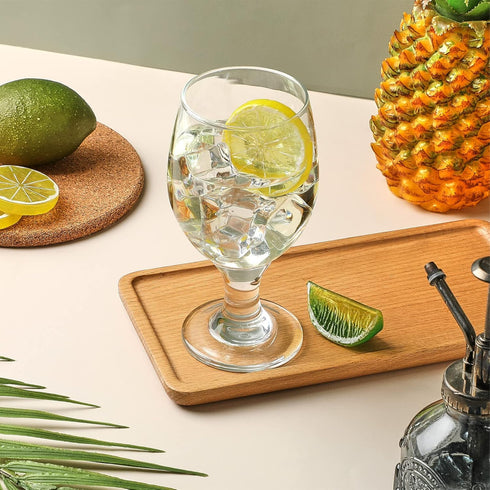 Set 12 13.5 oz Stemmed Patelai of Water Goblet, Clear Drinking Glasses Bulk Dishwasher Safe, Water Glass for Juice Wine