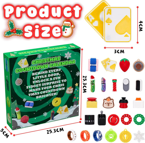 Aodomis 24PCS 3D Printed Fidget Toys, Sensory Toys for Kids with Autism ADHD, Classroom Treasure Box & Calm Down Corner