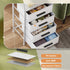 4 Nightstand Drawer Dresser with Charging Station, Side Table with Fabric Drawers, End Table with Open Shelf, Bedside