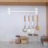 Dseap Kitchen Utensil Holder Hanger, Wall Mounted Pot and Pan Rack with 8 Hooks for Cooking Utensils, White