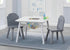 Set Delta Children Finn Table and Chair with Storage, White/Grey