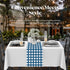 12 Pack 14 108 Inch. Blue Gingham Checkered Premium Disposable Plastic Table Runner x Table Runner for Dinner Parties