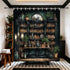 TSLOVER Gothic Bookshelf Shower Curtain for Bathroom Decor,Witchy Dark Academia Shower Curtains with