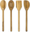 Lipper International Teak Wood Kitchen Tools, 4-Piece Set for Cooking, 11" Long
