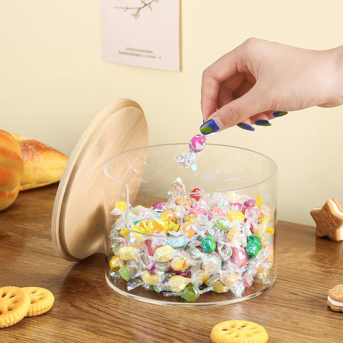 Coffee Filter Holder, Reusable Clear Storage Container with Bamboo Lid, Stylish Dispenser for Kitchen Countertop