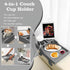 Couch Cup Holder, 4-in-1 Side Couch Arm Tray with Phone Holder, Sofa Clip on Side Table for Home Drinks and Snacks