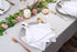D'Moksha Homes White Linen Napkins Set of 4 - Classic Hemstitch 100% Pure Linen Dinner Napkins, 20 x 20 Inch