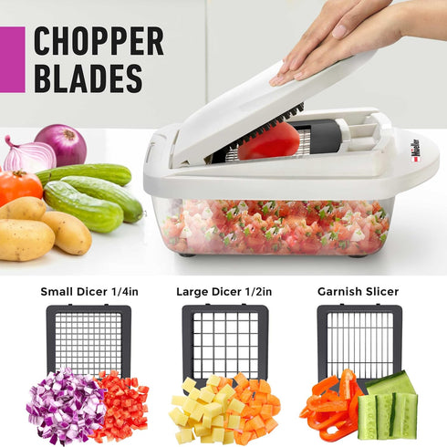 Mueller Pro-Series 10-in-1 Vegetable Chopper, 8 Blade Cutter, Dicer, Egg Slicer, Home Kitchen Gadgets