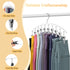 Legging Organizer for Closet, Metal Yoga Pants Hanger with Rubber Coated, 2 Pack with 10 Clips, White