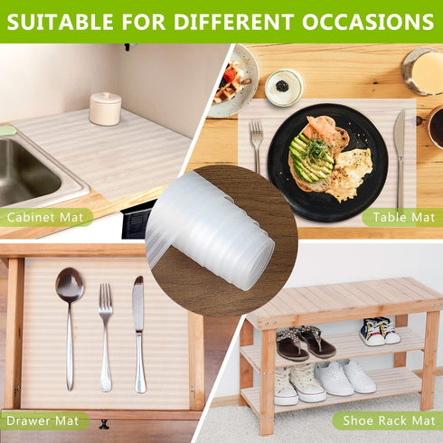 Shelf Liner Non Adhesive Refrigerator Mats Washable, No Odor Plastic Pantry Liners, Wire Shelf Paper & Drawer Liner